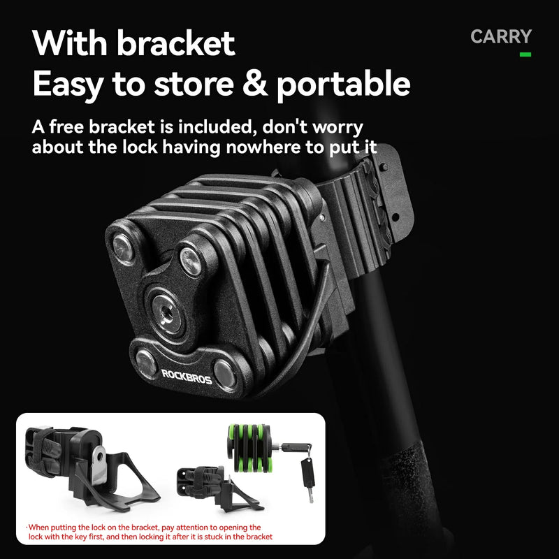 Load image into Gallery viewer, ROCKBROS HamburgerFold Anti-Theft Bike Lock - Arvada Triathlon Company