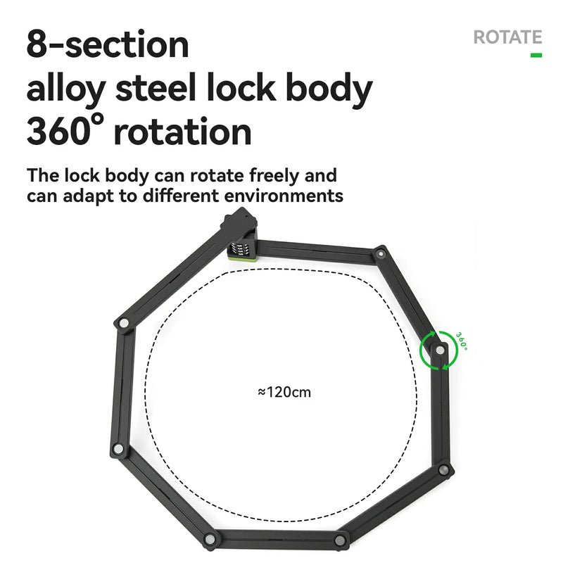 Load image into Gallery viewer, 8-Section Folding Combination Bike Lock - Arvada Triathlon Company