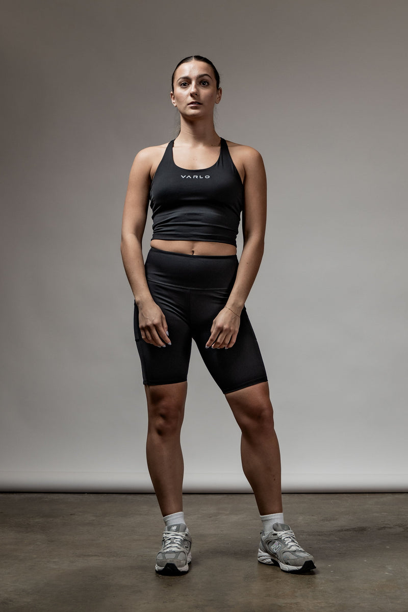 Load image into Gallery viewer, SOHO Women's Technical High Rise Shorts 8" (Black) - Arvada Triathlon Company