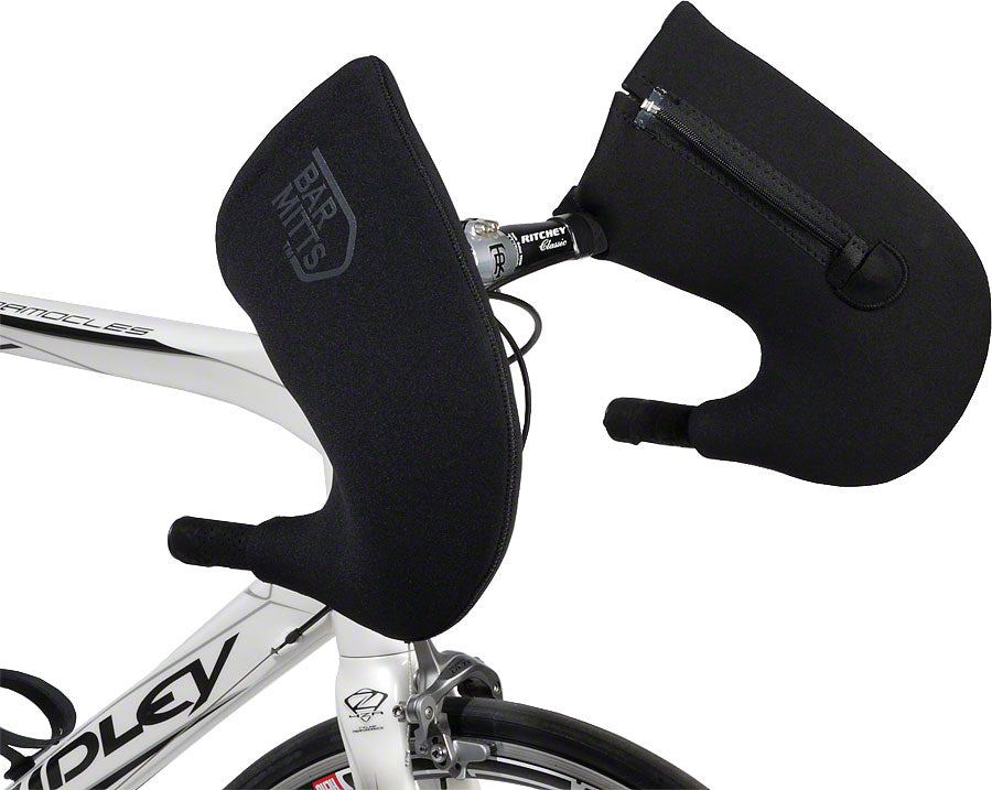 Bar Mitts Road Pogie Handlebar Mittens: Externally Routed Shimano LG Black - Arvada Triathlon Company