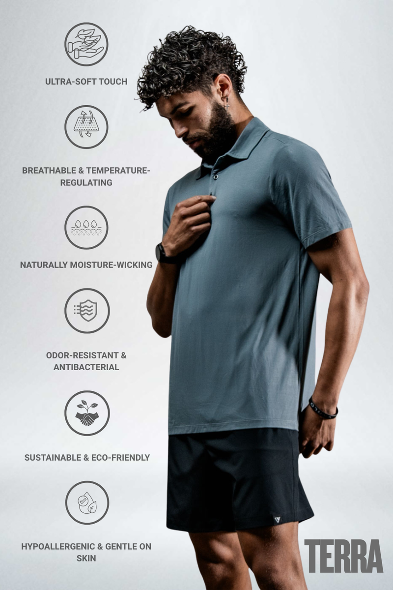 Load image into Gallery viewer, Men's Terra Recovery Polo (Ash Gray) - Arvada Triathlon Company