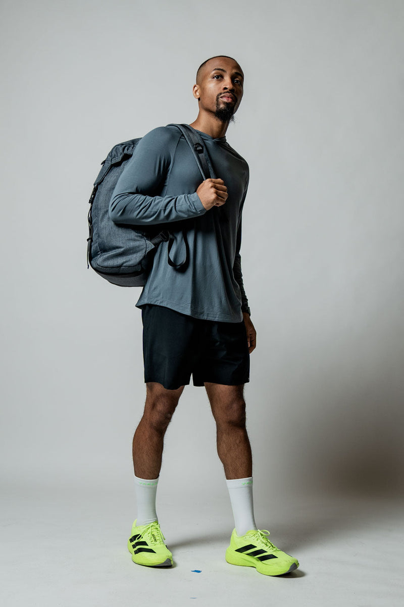Load image into Gallery viewer, Men's Terra Recovery Element Hoodie Shirt (Ash Gray) - Arvada Triathlon Company