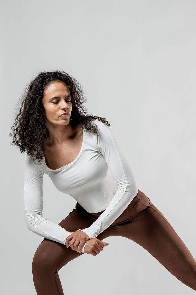 Load image into Gallery viewer, Women's Terra Recovery Arc Long Sleeve Crop (White) - Arvada Triathlon Company