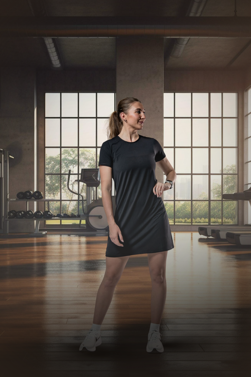 Load image into Gallery viewer, Women's Terra Recovery Motion Dress (Black) - Arvada Triathlon Company