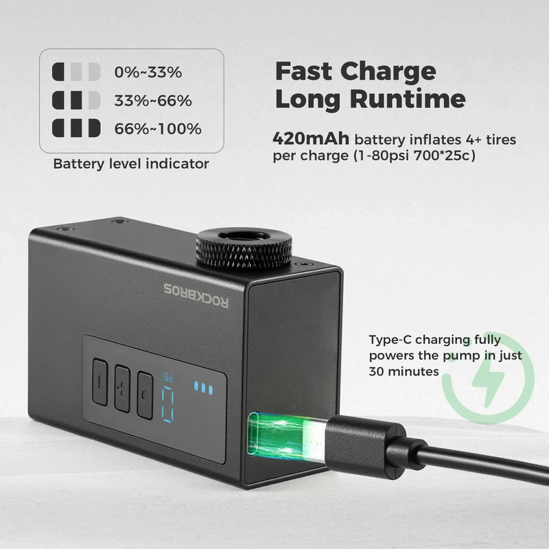 Load image into Gallery viewer, AS240 PRO Mini Electric Bike Pump with Gauge Max 120PSI - Arvada Triathlon Company
