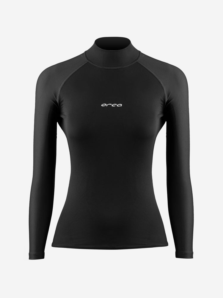 Load image into Gallery viewer, Women&#39;s Orca Tango Thermal Rash Vest Surf T-Shirt, Black - Arvada Triathlon Company
