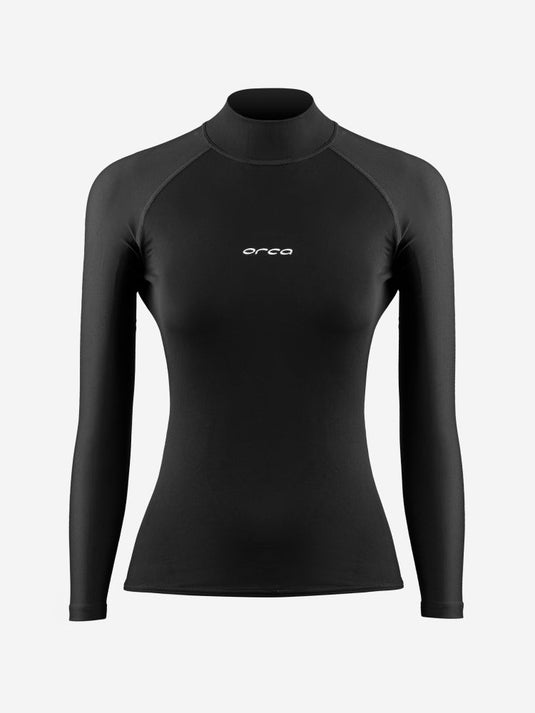Women's Orca Tango Thermal Rash Vest Surf T-Shirt, Black - Arvada Triathlon Company