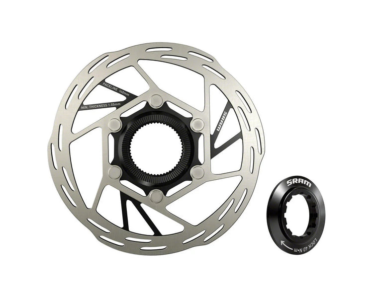 SRAM Paceline Disc Brake Rotor - 140mm, Center Lock, 1.85mm, Includes Internal Tooled Lockring - Arvada Triathlon Company