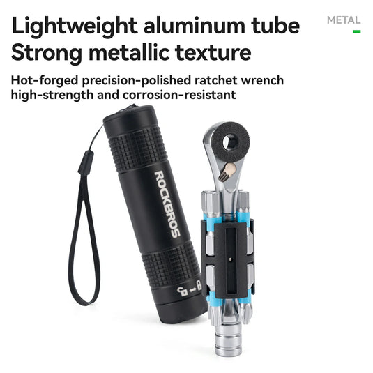 S2 Alloy 1/4" Drive Ratchet Handle 72-Tooth Compact Bike Repair Kit with 8 Bits - Arvada Triathlon Company