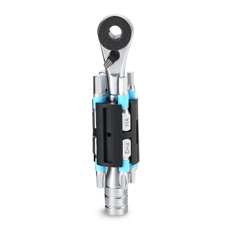 S2 Alloy 1/4" Drive Ratchet Handle 72-Tooth Compact Bike Repair Kit with 8 Bits - Arvada Triathlon Company
