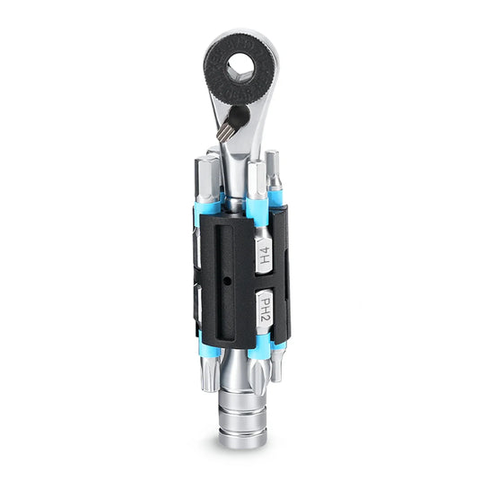 S2 Alloy 1/4" Drive Ratchet Handle 72-Tooth Compact Bike Repair Kit with 8 Bits - Arvada Triathlon Company