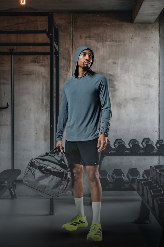 Men's Terra Recovery Element Hoodie Shirt (Ash Gray) - Arvada Triathlon Company