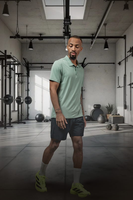 Men's Terra Recovery Polo (Low Light Olive) - Arvada Triathlon Company