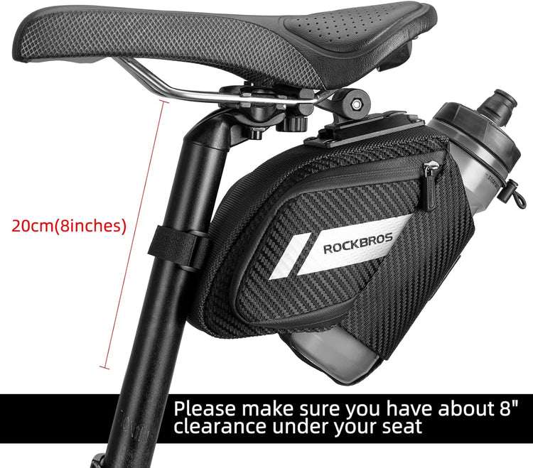 ROCKBROS Waterproof Bike Saddle Bag with Water Bottle Holder