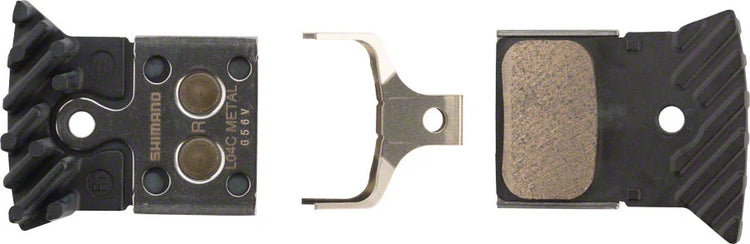 Shimano L04C-MF Disc Brake Pads and Springs - Metal Compound, Finned Alloy and Stainless Steel Back Plate, One Pair - Arvada Triathlon Company