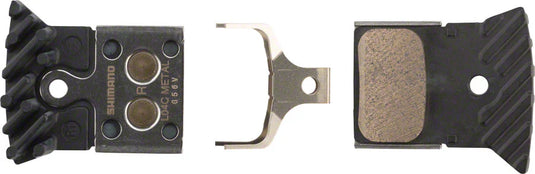 Shimano L04C-MF Disc Brake Pads and Springs - Metal Compound, Finned Alloy and Stainless Steel Back Plate, One Pair - Arvada Triathlon Company