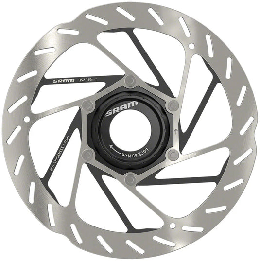 SRAM HS2 Disc Brake Rotor - 160mm, 6-Bolt, Rounded, Silver/Black - Arvada Triathlon Company