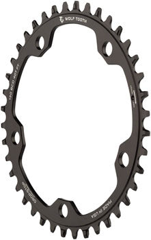 Wolf Tooth 130 BCD Road and Cyclocross Chainring - 52t, 130 BCD, 5-Bolt, Drop-Stop, 10/11/12-Speed Eagle and Flattop Compatible, Black - Arvada Triathlon Company