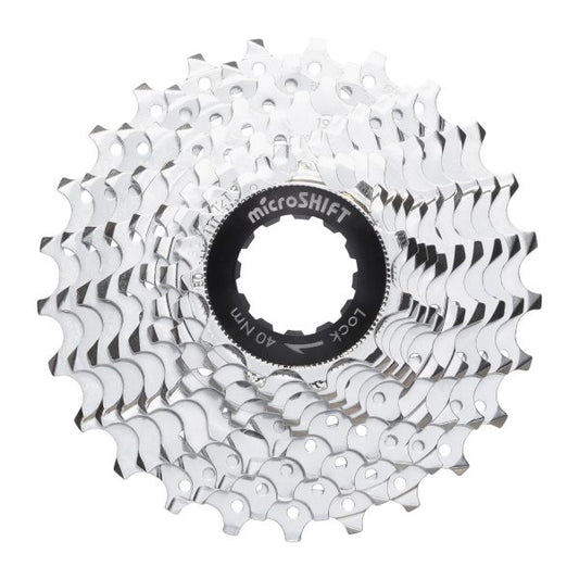 microSHIFT G10 Cassette - 10 Speed, 11-25t, Silver, Chrome Plated, With Spider