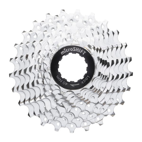 microSHIFT G10 Cassette - 10 Speed, 11-25t, Silver, Chrome Plated, With Spider - Arvada Triathlon Company