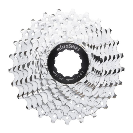 microSHIFT G10 Cassette - 10 Speed, 11-25t, Silver, Chrome Plated, With Spider - Arvada Triathlon Company