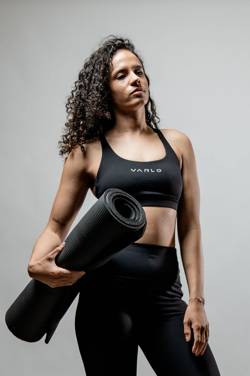 Load image into Gallery viewer, Women's SOHO Cross Back Sports Bra (Black) - Arvada Triathlon Company
