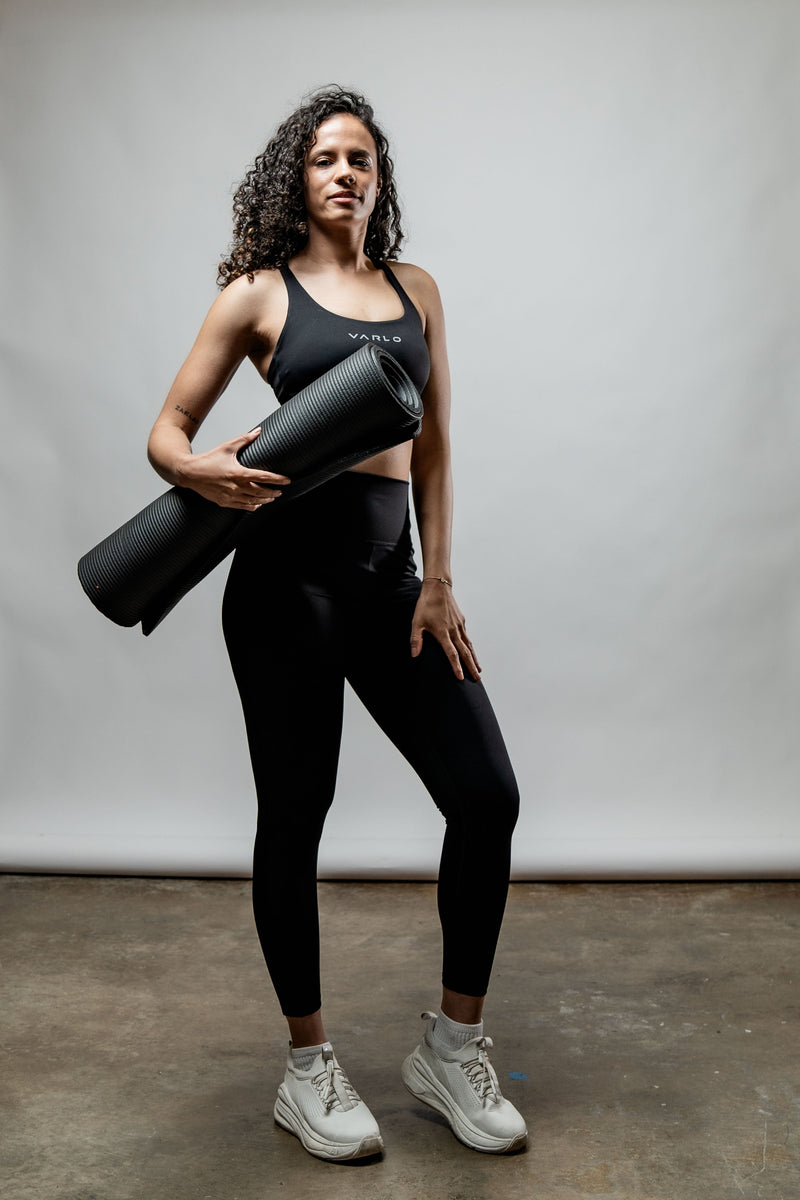 Load image into Gallery viewer, Women's SOHO Cross Back Sports Bra (Black) - Arvada Triathlon Company

