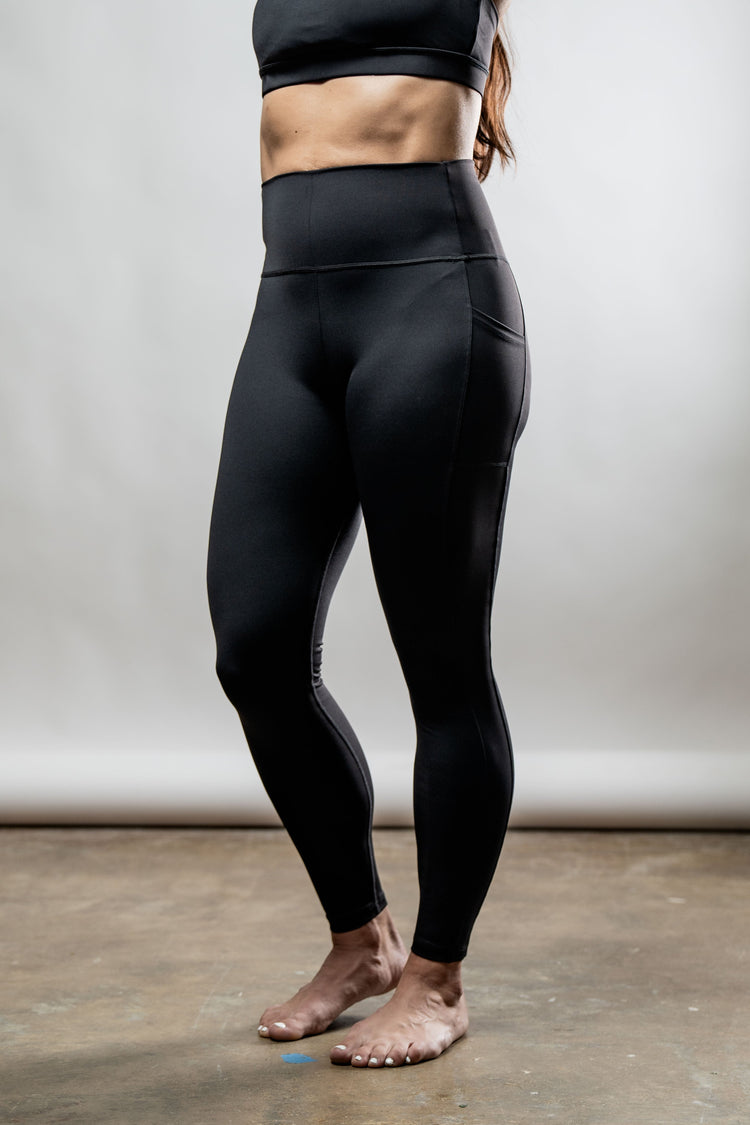 Women's SOHO Full Length High Waist Leggings (Black) - Arvada Triathlon Company