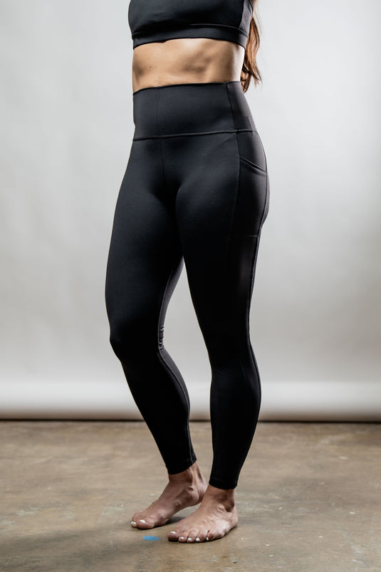 Women's SOHO Full Length High Waist Leggings (Black) - Arvada Triathlon Company