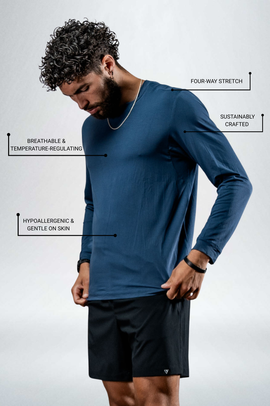 Men's Terra Recovery Field Shirt (Deepline Blue) - Arvada Triathlon Company