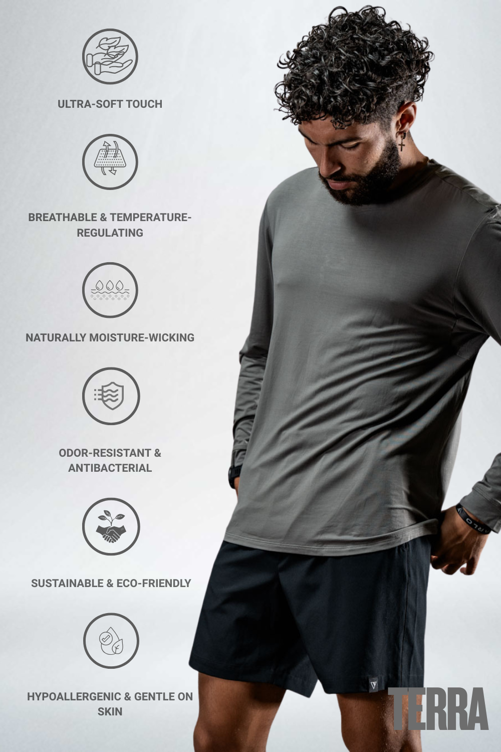 Men's Terra Recovery Field Shirt (Stone Gray) - Arvada Triathlon Company