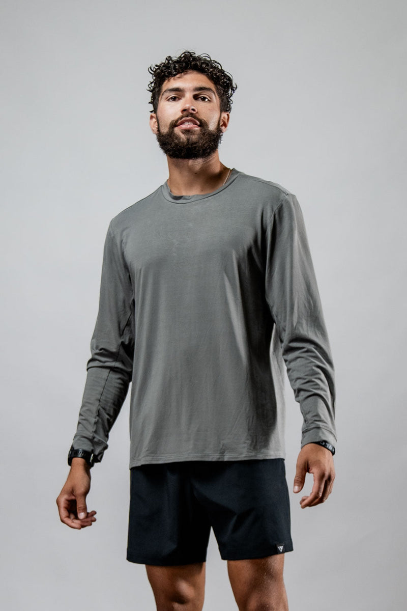Load image into Gallery viewer, Men's Terra Recovery Field Shirt (Stone Gray) - Arvada Triathlon Company
