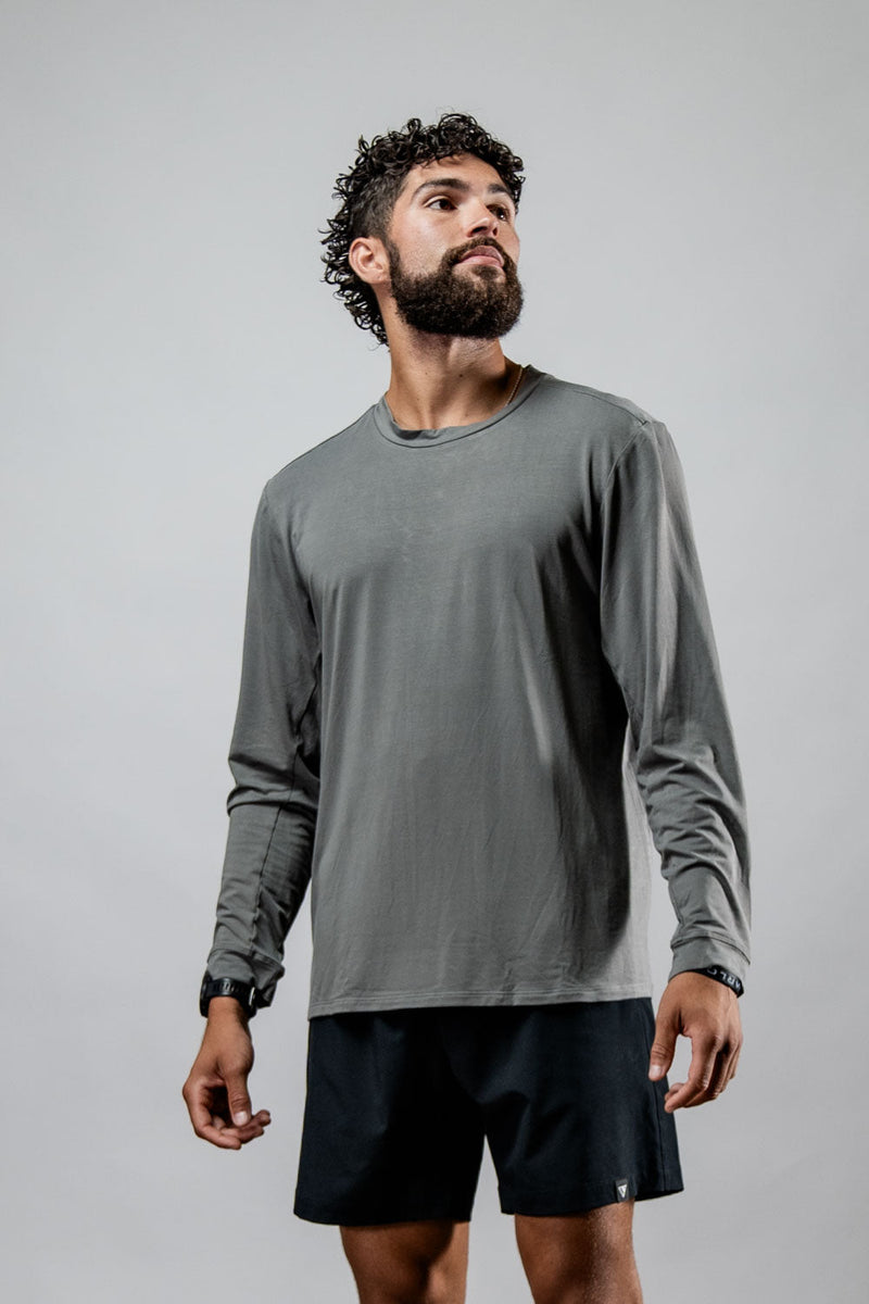 Load image into Gallery viewer, Men's Terra Recovery Field Shirt (Stone Gray) - Arvada Triathlon Company
