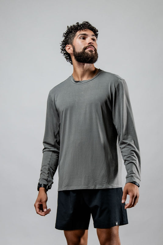 Men's Terra Recovery Field Shirt (Stone Gray) - Arvada Triathlon Company