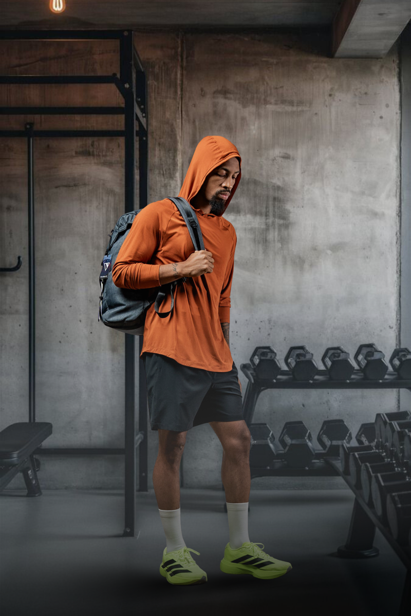 Load image into Gallery viewer, Men's Terra Recovery Element Hoodie Shirt (Sunfire Clay) - Arvada Triathlon Company
