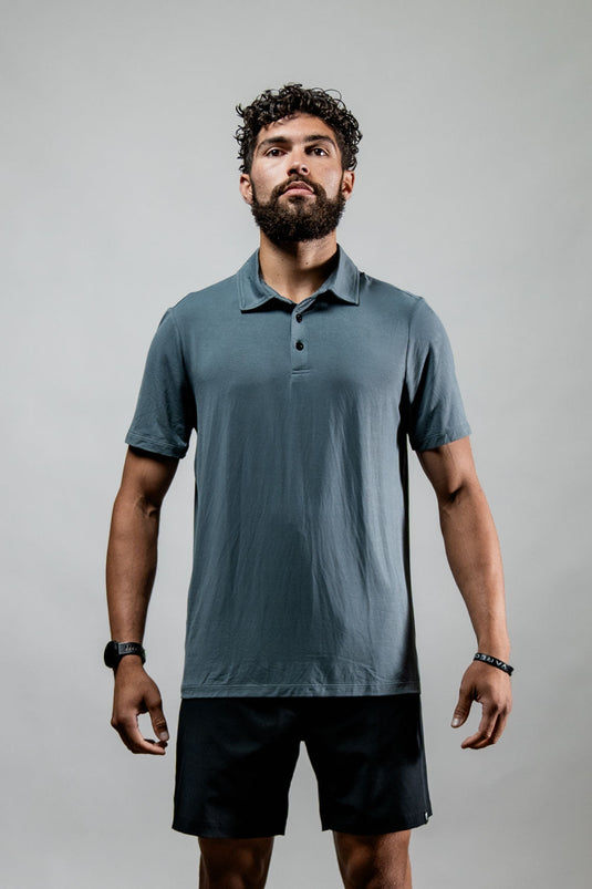 Men's Terra Recovery Polo (Ash Gray) - Arvada Triathlon Company
