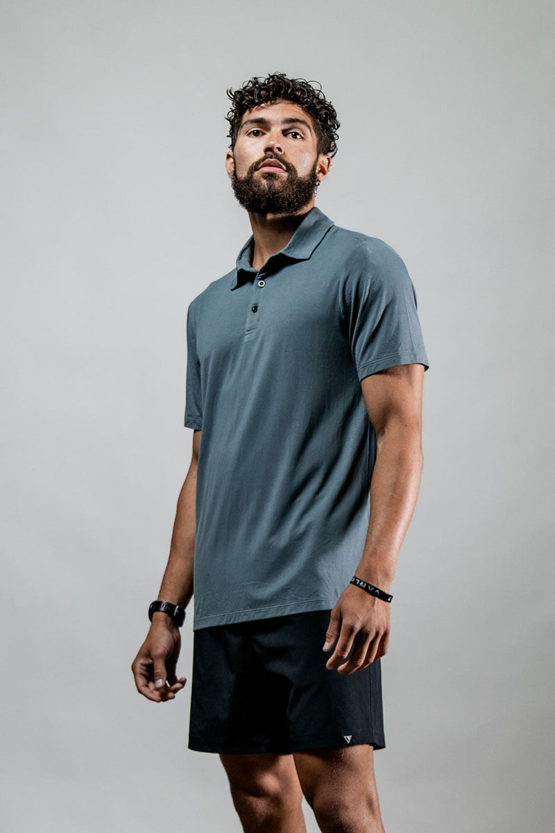 Load image into Gallery viewer, Men's Terra Recovery Polo (Ash Gray) - Arvada Triathlon Company
