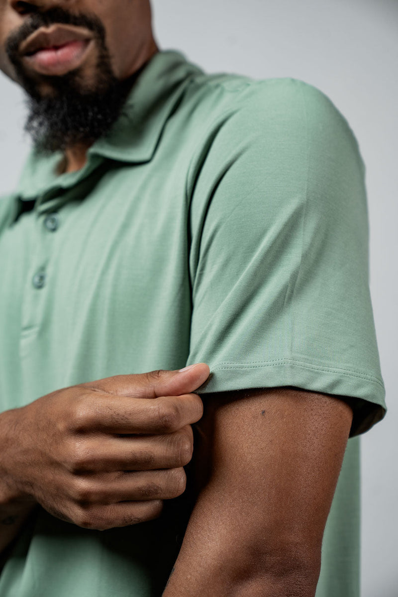 Load image into Gallery viewer, Men's Terra Recovery Polo (Low Light Olive) - Arvada Triathlon Company
