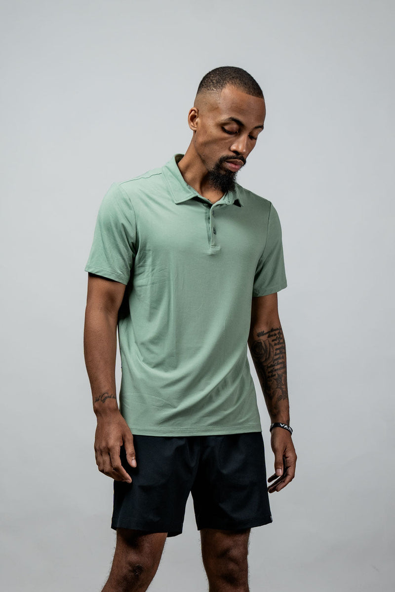 Load image into Gallery viewer, Men's Terra Recovery Polo (Low Light Olive) - Arvada Triathlon Company
