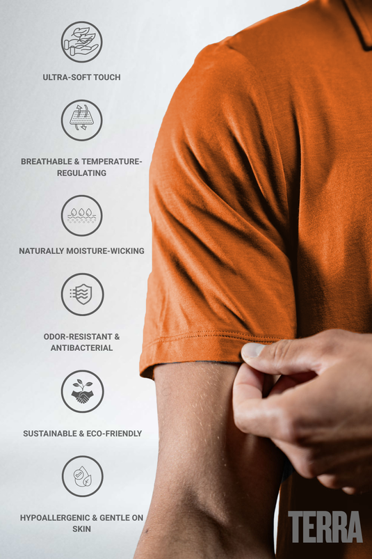 Men's Terra Recovery Polo (Sunfire Clay) - Arvada Triathlon Company