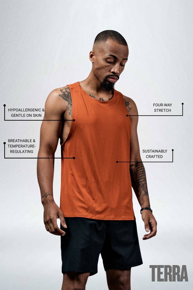 Load image into Gallery viewer, Men's Terra Recovery Tank (Sunfire Clay) - Arvada Triathlon Company
