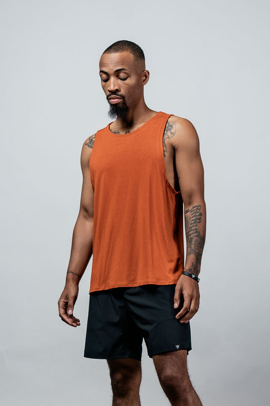 Men's Terra Recovery Tank (Sunfire Clay) - Arvada Triathlon Company