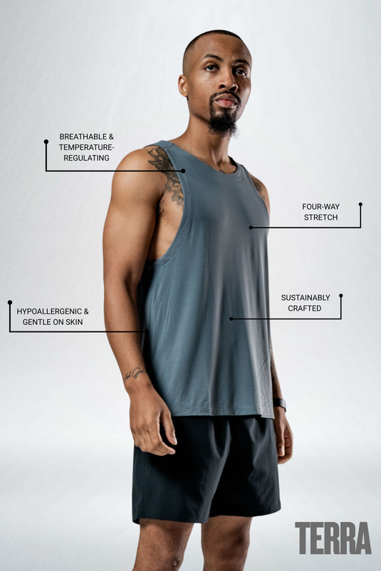 Men's Terra Recovery Tank (Ash Gray) - Arvada Triathlon Company