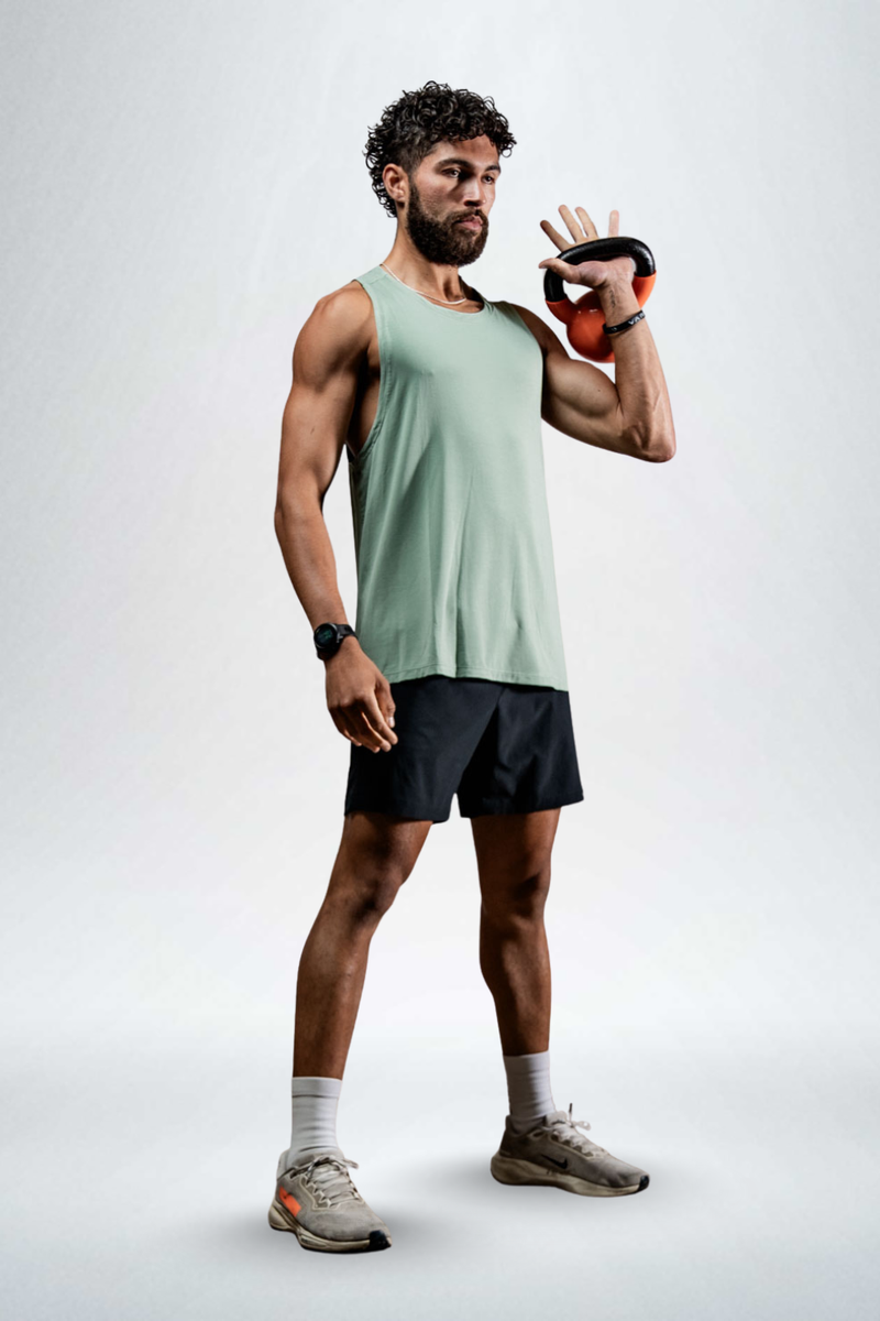 Load image into Gallery viewer, Men's Terra Recovery Tank (Low Light Olive) - Arvada Triathlon Company
