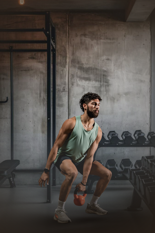 Men's Terra Recovery Tank (Low Light Olive) - Arvada Triathlon Company