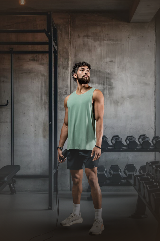 Men's Terra Recovery Tank (Low Light Olive) - Arvada Triathlon Company