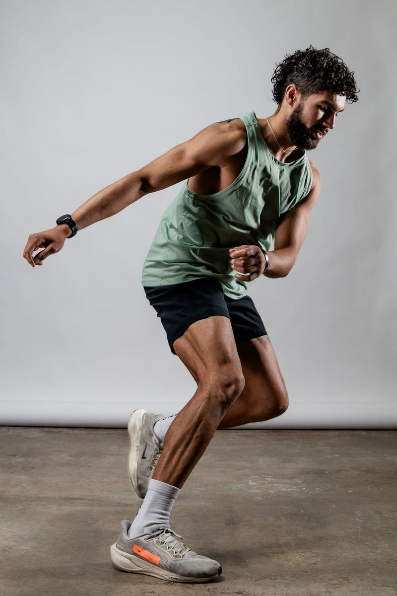 Load image into Gallery viewer, Men's Terra Recovery Tank (Low Light Olive) - Arvada Triathlon Company
