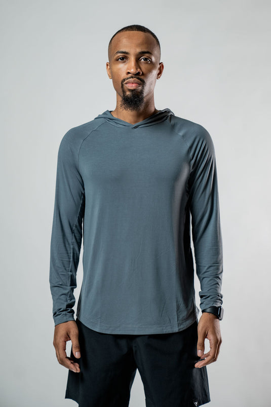Men's Terra Recovery Element Hoodie Shirt (Ash Gray) - Arvada Triathlon Company