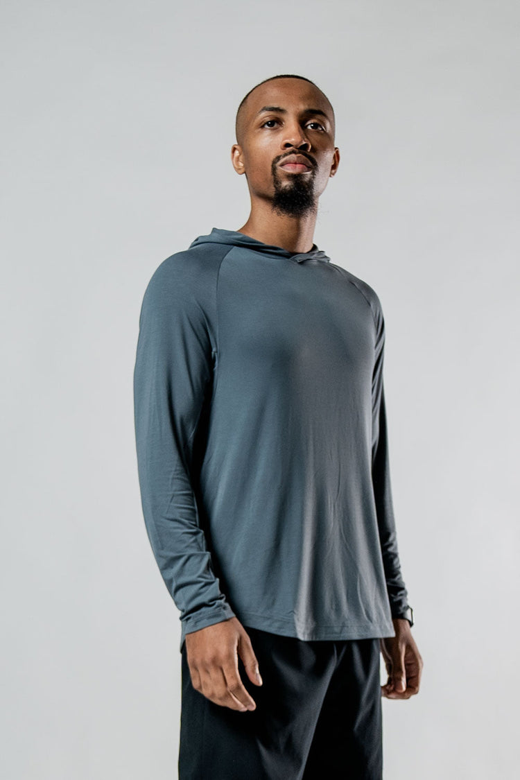 Men's Terra Recovery Element Hoodie Shirt (Ash Gray) - Arvada Triathlon Company