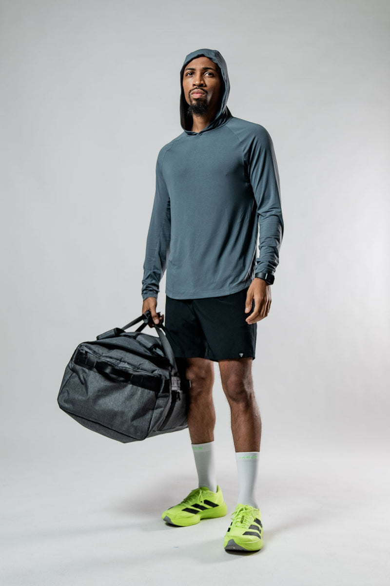 Load image into Gallery viewer, Men's Terra Recovery Element Hoodie Shirt (Ash Gray) - Arvada Triathlon Company
